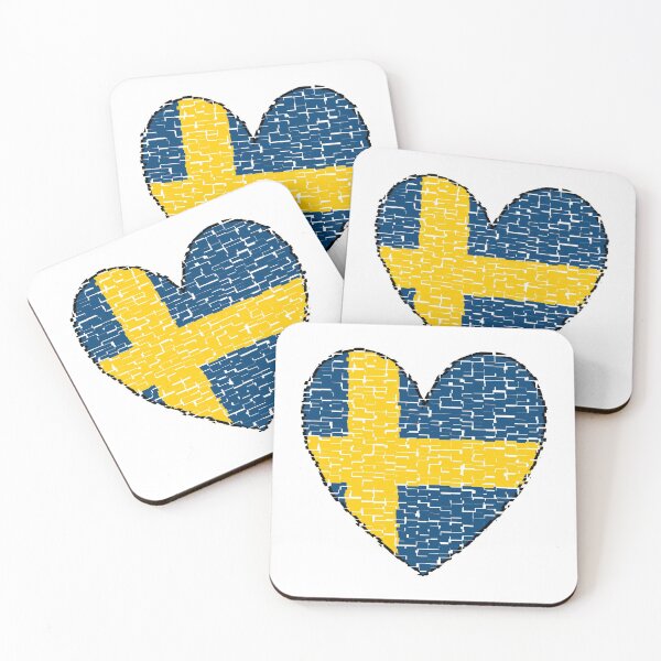 Item preview, Sweden Heart Flag Art Design designed and sold by AndiHK.
