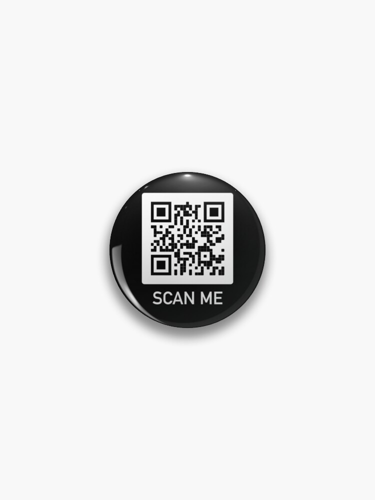 Rick Roll QR Code Small Pin for Sale by designsbykevin