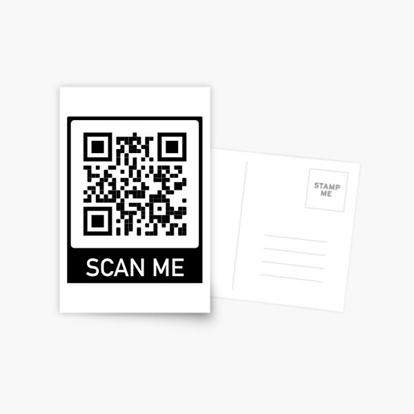 Rick Roll QR code disguised as bitcoin QR code Postcard for Sale