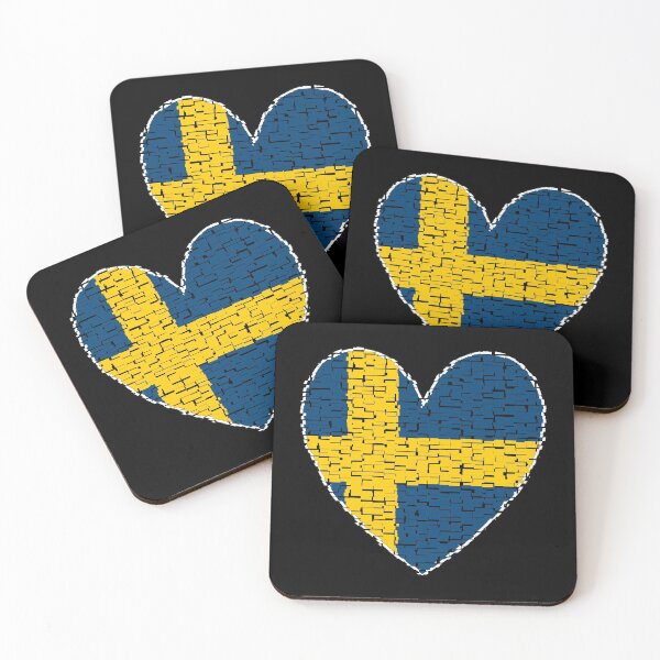 Item preview, Sweden Heart Flag Art Design designed and sold by AndiHK.