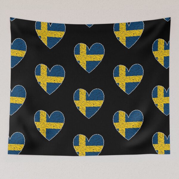 Item preview, Sweden Heart Flag Art Design designed and sold by AndiHK.