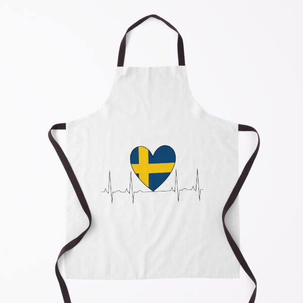 Item preview, Sweden Heart Heartbeat Flag designed and sold by AndiHK.