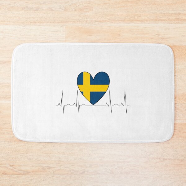 Item preview, Sweden Heart Heartbeat Flag designed and sold by AndiHK.