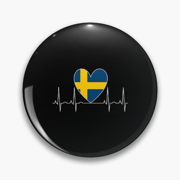 Item preview, Sweden Heart Heartbeat Flag designed and sold by AndiHK.
