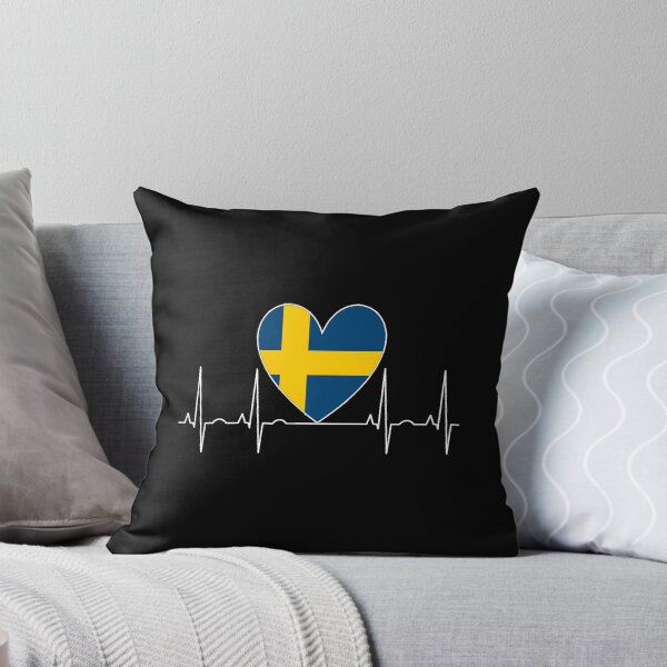 Item preview, Sweden Heart Heartbeat Flag designed and sold by AndiHK.