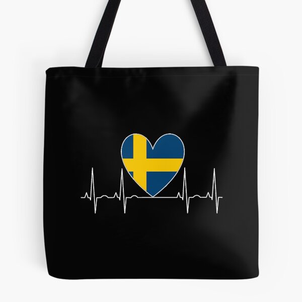 Item preview, Sweden Heart Heartbeat Flag designed and sold by AndiHK.