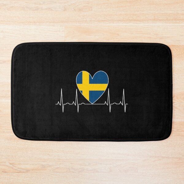 Item preview, Sweden Heart Heartbeat Flag designed and sold by AndiHK.