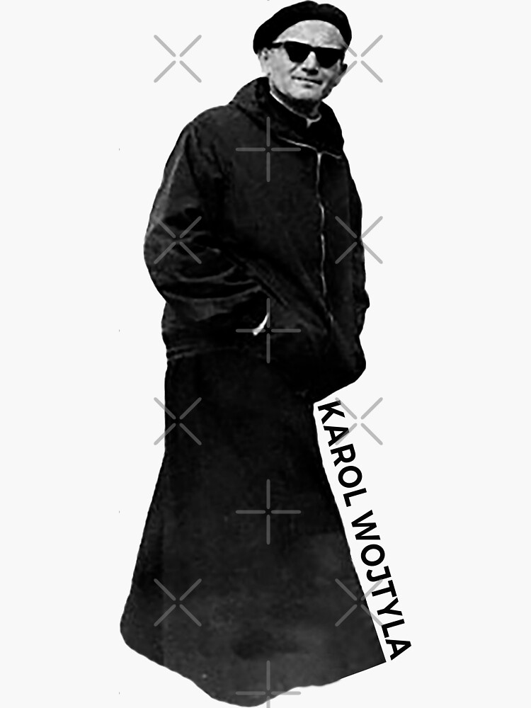 Thumbnail 3 of 3, Sticker, Pope John Paul II Sunglasses designed and sold by Beltschazar.