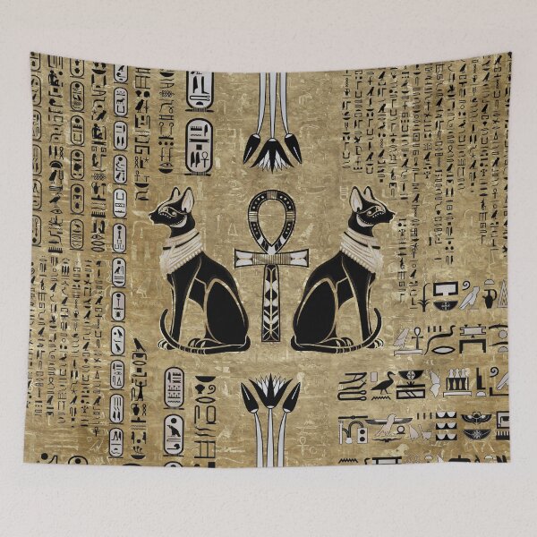 Item preview, Bastet - Egyptian Cats And Ankh Cross designed and sold by k9printart.
