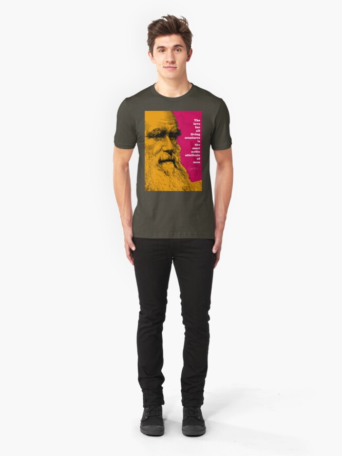 Alternate view of Charles Darwin Quote Slim Fit T-Shirt