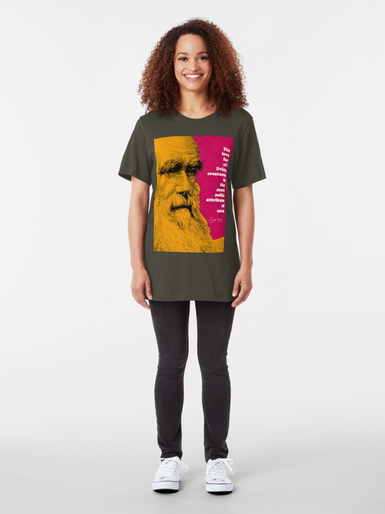 Alternate view of Charles Darwin Quote Slim Fit T-Shirt