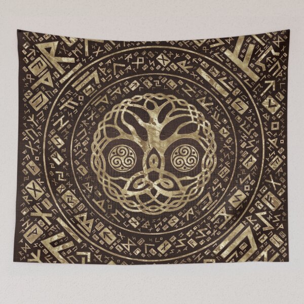 Item preview, Tree of life -Yggdrasil with Trinity Knot and Triskele designed and sold by k9printart.