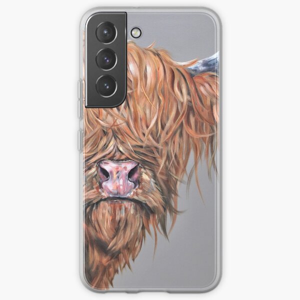 Fred McRed. Highland hairy cow, Heilan Scottish coo art by award-winning UK artist Sam Fenner Samsung Galaxy Soft Case