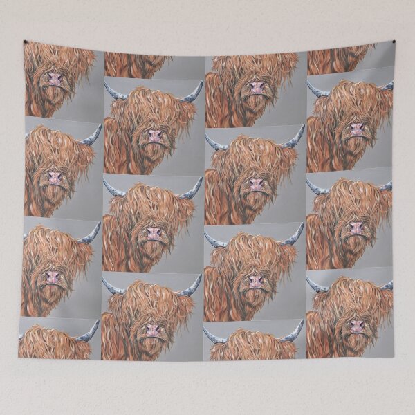 Item preview, Fred McRed. Highland hairy cow, Heilan Scottish coo art by award-winning UK artist Sam Fenner designed and sold by SamFennerArt.