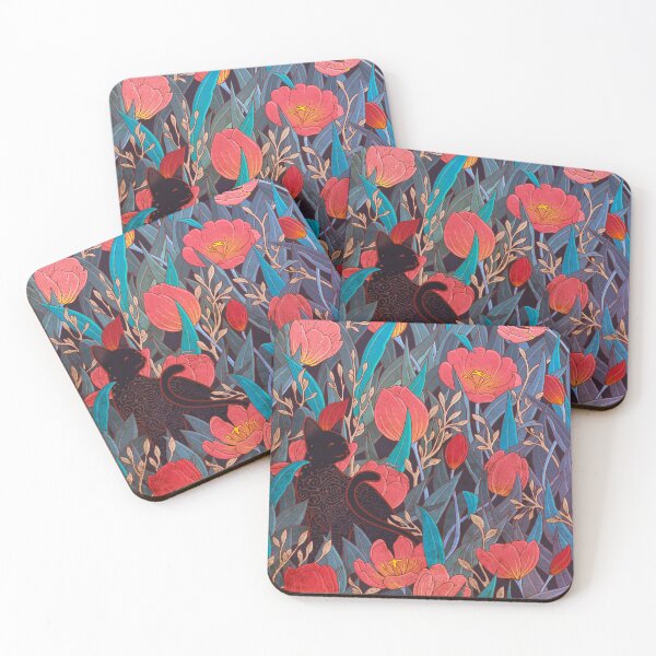 Item preview, Black cat and tulips designed and sold by Syntetyc.