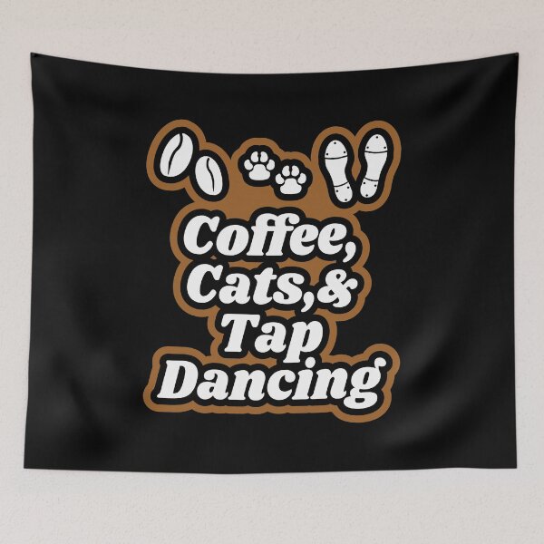 Item preview, Tap dancing gift - coffee cats and tap dancing 3 | tap dance related gifts, tap dance student gift, tap dance teacher designed and sold by TAP-DANCE-ART.