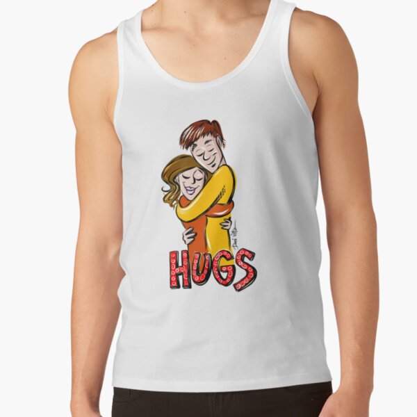 Two People hugging plus Hugs as text Tank Top