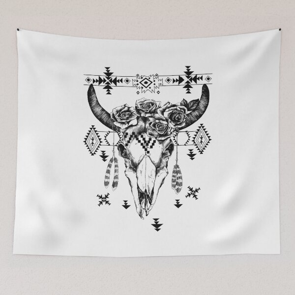 Item preview, BOHO Cow Bull Skull - Cute BOHO Cow Awesome Gift For Women and Girls designed and sold by Titmit.