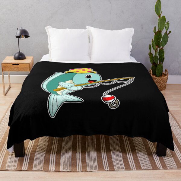Item preview, Fish at Fishing with Fishing rod & Hat designed and sold by Snabdesign84.