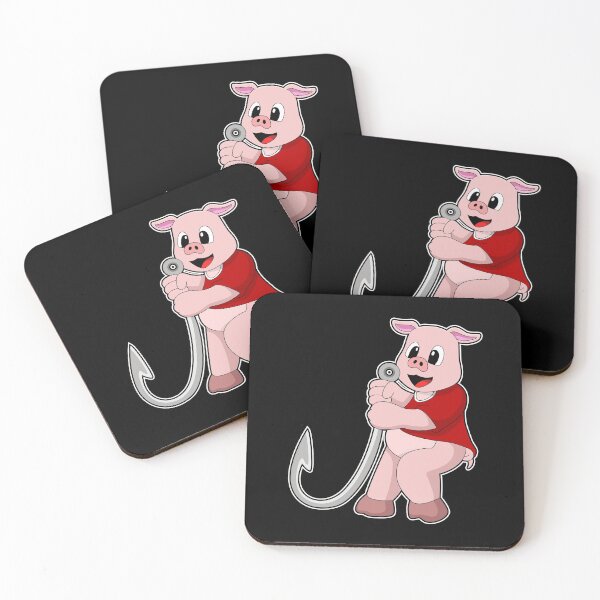 Item preview, Pig at Fishing with Fish hook designed and sold by Snabdesign84.