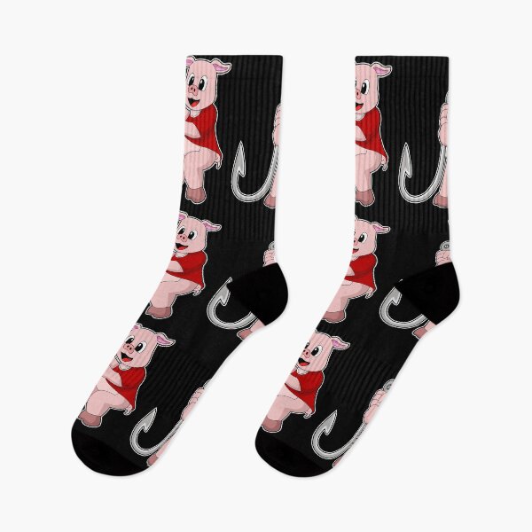Item preview, Pig at Fishing with Fish hook designed and sold by Snabdesign84.