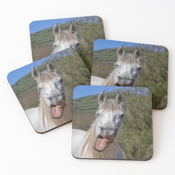 Item preview, Funny horses in nature. Cute and friendly horse yawning. designed and sold by AylaHarbich.