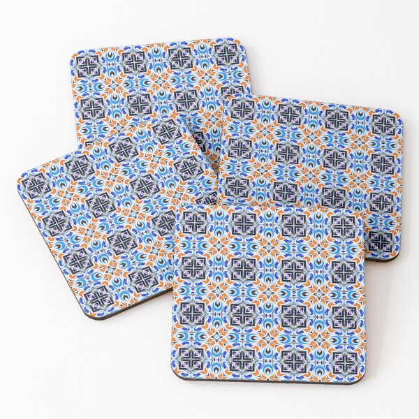 Item preview, Beautiful Unique Blue with Black and Orange Seamless Pattern Design designed and sold by seelya83.