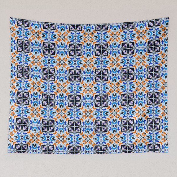 Item preview, Beautiful Unique Blue with Black and Orange Seamless Pattern Design designed and sold by seelya83.