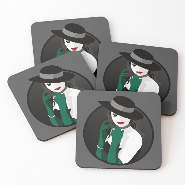 Item preview, Burlesque Girls | Suzette - Green & Grey designed and sold by ladyfacecreates.