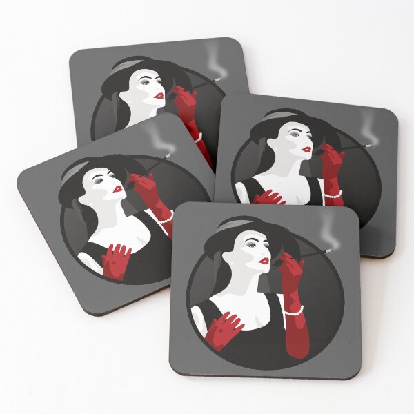 Item preview, Burlesque Girls | Rosalina - Red & Grey designed and sold by ladyfacecreates.