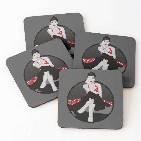 Item preview, Burlesque Girls | Delphine - Red & Grey designed and sold by ladyfacecreates.