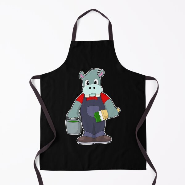 Item preview, Hippo at Painting with Bucket of Paint & Brush designed and sold by Snabdesign84.