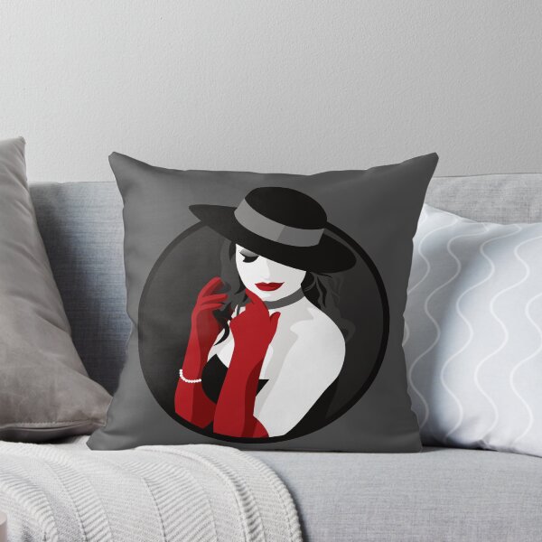 Item preview, Burlesque Girls | Suzette - Red & Grey designed and sold by ladyfacecreates.