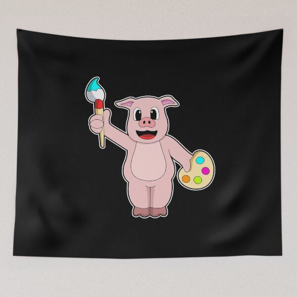 Item preview, Pig at Painting with Brush & Colour designed and sold by Snabdesign84.