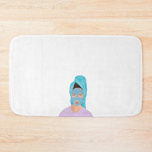 Item preview, Blue-eyed girl with a towel on her head and a cosmetic mask on her face designed and sold by ElenaMorshinina.