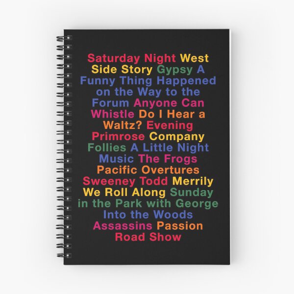 Item preview, Stephen Sondheim Musicals (BlackBG) designed and sold by byebyesally.