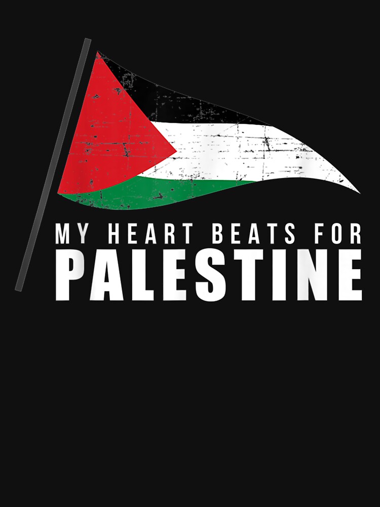 My Heart Beats For Palestine Gaza Peace Middle T Shirt By Y7mitchel