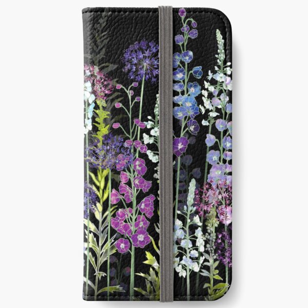 Midnight Flower Meadow - Alliums, Delphiniums & Veronica Gentianoides iPhone Wallet