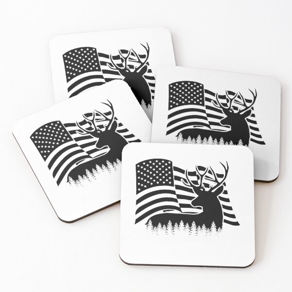 Item preview, Deer Buck Forest Cutout Waving American Flag Gift designed and sold by fungear.