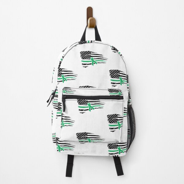 Item preview, Green Awareness Ribbon Torn American Flag Gift designed and sold by fungear.