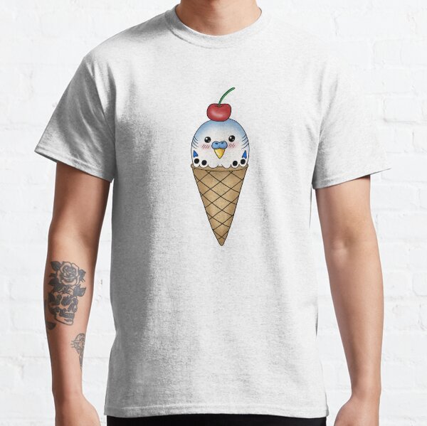 Budgie in ice cream cone (blue-white) Classic T-Shirt