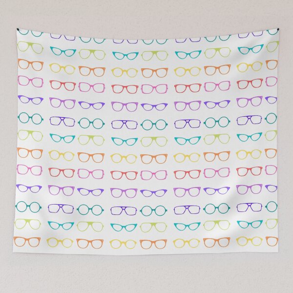 Item preview, Colorful glasses illustrated pattern designed and sold by TumblesMumbles.