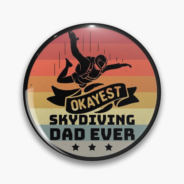 Item preview, Okayest skydiving dad ever, skydiving, free fall, nothing compares, the sky is my playground, retro distressed sunset designed and sold by Orianah.
