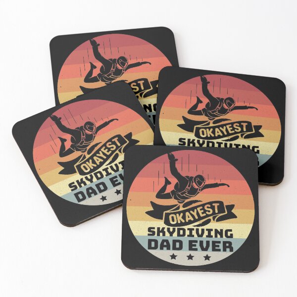 Item preview, Okayest skydiving dad ever, skydiving, free fall, nothing compares, the sky is my playground, retro distressed sunset designed and sold by Orianah.