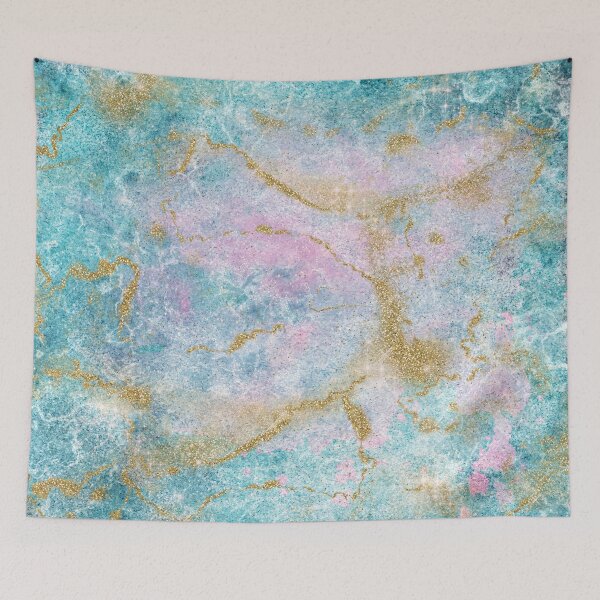 Item preview, Blue Gold Marble Artwork designed and sold by NdesignTrend.