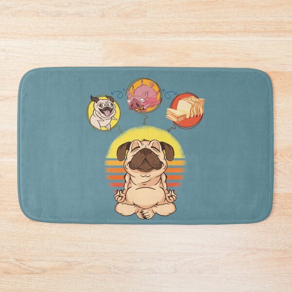 Item preview, Funny Yoga Pug, Dog Pig Loaf of Bread, Artificial Intelligence malfunction, AI image recognition cartoon meme  designed and sold by Ransyn Art.