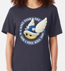 Menacing Blue Shell Slim Fit T-Shirt