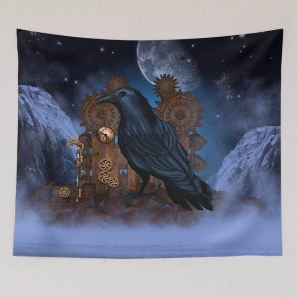Item preview, Steampunk cute crow with clock and gears designed and sold by nicky2342.