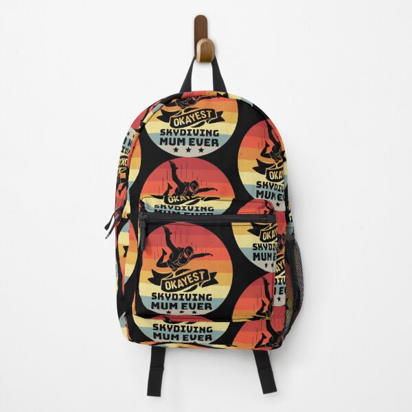 Item preview, Okayest skydiving mum ever, skydiving, free fall, nothing compares, the sky is my playground, retro distressed sunset designed and sold by Orianah.
