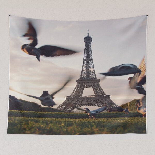 Item preview, Eiffel Tower behind pigeons Paris France designed and sold by BestDesign87.